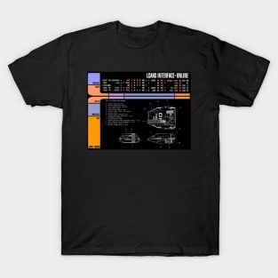 Library Computer Readout Showing Space Dock Yard Tug T-Shirt